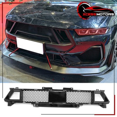For 24-26 Ford Mustang GT Shelby Super Snake Style Gloss Black ABS Bumper Grille