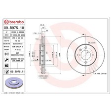 2x Brembo Scheibenbremse vorne 1S0615301L 1S0615301J 1S0615301H | 966140
