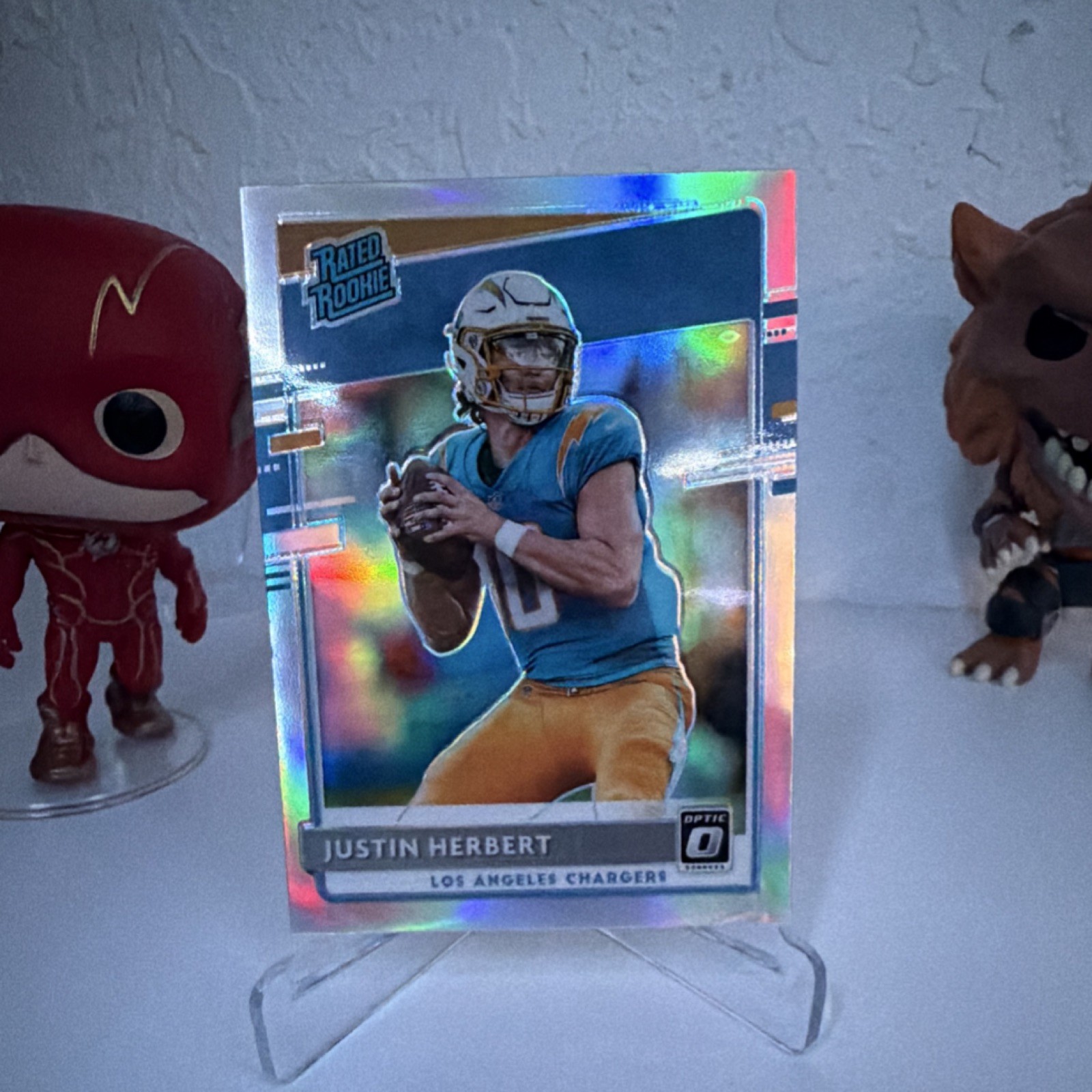 2020 Panini Donruss Optic Justin Herbert #153 Rated Rookie Holo Prizm Football