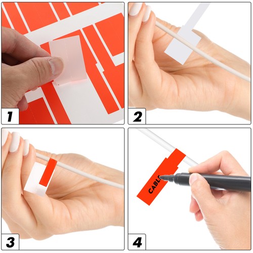 20 Sheets/600pcs Etikettenaufkleber Für Netzwerkkabel Schnurmarker - 第 11/12 張圖片