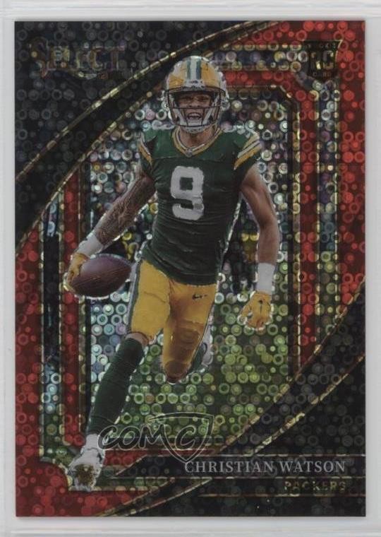 2022 Select Suite Level Red Disco Prizm 42/49 Christian Watson Rookie RC 07lk
