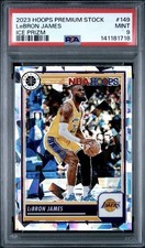 2023 PANINI HOOPS PREMIUM STOCK #149 LEBRON JAMES ICE PRIZM PSA 9 LOW POP