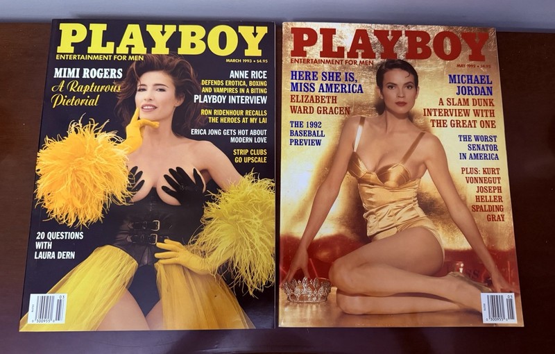 Vintage Lot of 2 Playboy Magazine May  1992 & March 1993