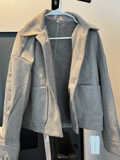 NEW WITH TAGS SIZE MEDIUM Commense Tweed Button Down Jacket GREY