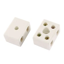 2PACK 2W5H High Temperature Porcelain Ceramic Terminal Device Block 15A 110-600V
