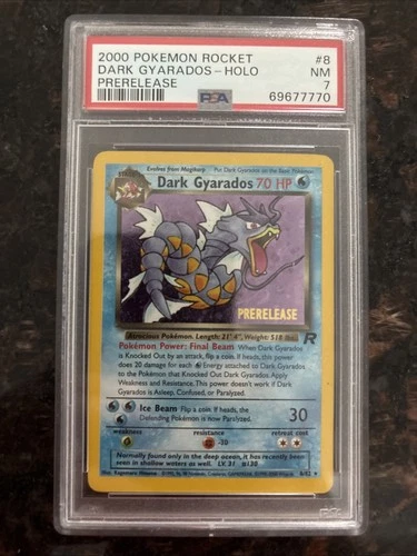 Pokémon Rocket-Holo Dark Gyarados #8 PSA 7 Prerelease 2000