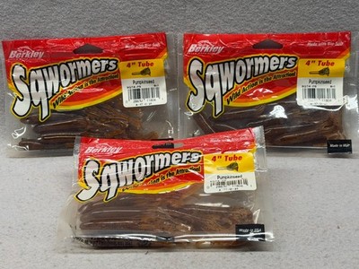 Obsolete Vintage Berkley 4'' Sqwormers Tubes (3) 8 packs