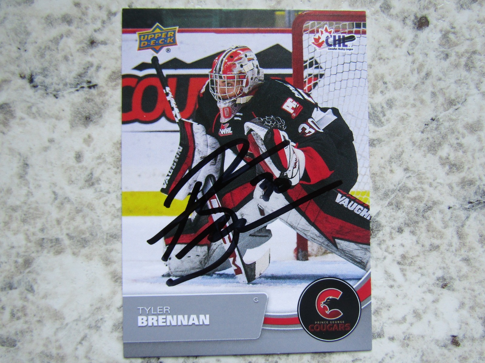 Prince George Cougars Tyler Brennan Signed Autographed 2021-22 Upper Deck Mint