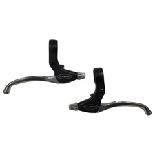 Tektro CL330 Front Rear Left Right 3 Finger Brake Lever Set Silver/Black Alloy
