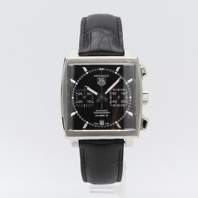 [2616] Tag Heuer Monaco 39mm - CAW2110.FC6177 Schwarz Box&Papiere 2018 Top