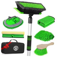 Car Wash Kit, 62'' Car Wash Brush with Long Handle, Soft Bristle Scratch Green