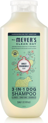 Mrs Meyers 3-in-1 Dog Shampoo Sweet Chamomile Deodorizer Conditioner 14oz