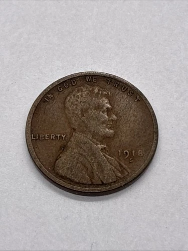 1918-S Lincoln Wheat Cent Penny 1c Circulated VF Condition