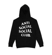 Anti Social Social Club Black Hoodie Small Classic Logo Print Streetwear Rare