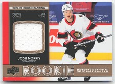 2021-22 Upper Deck Series 1 Hockey Josh Norris Rookie Retrospective Jersey RR-8