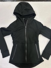 Lululemon Athletica Black Hooded Full Zip Jacket Women  s Size 6