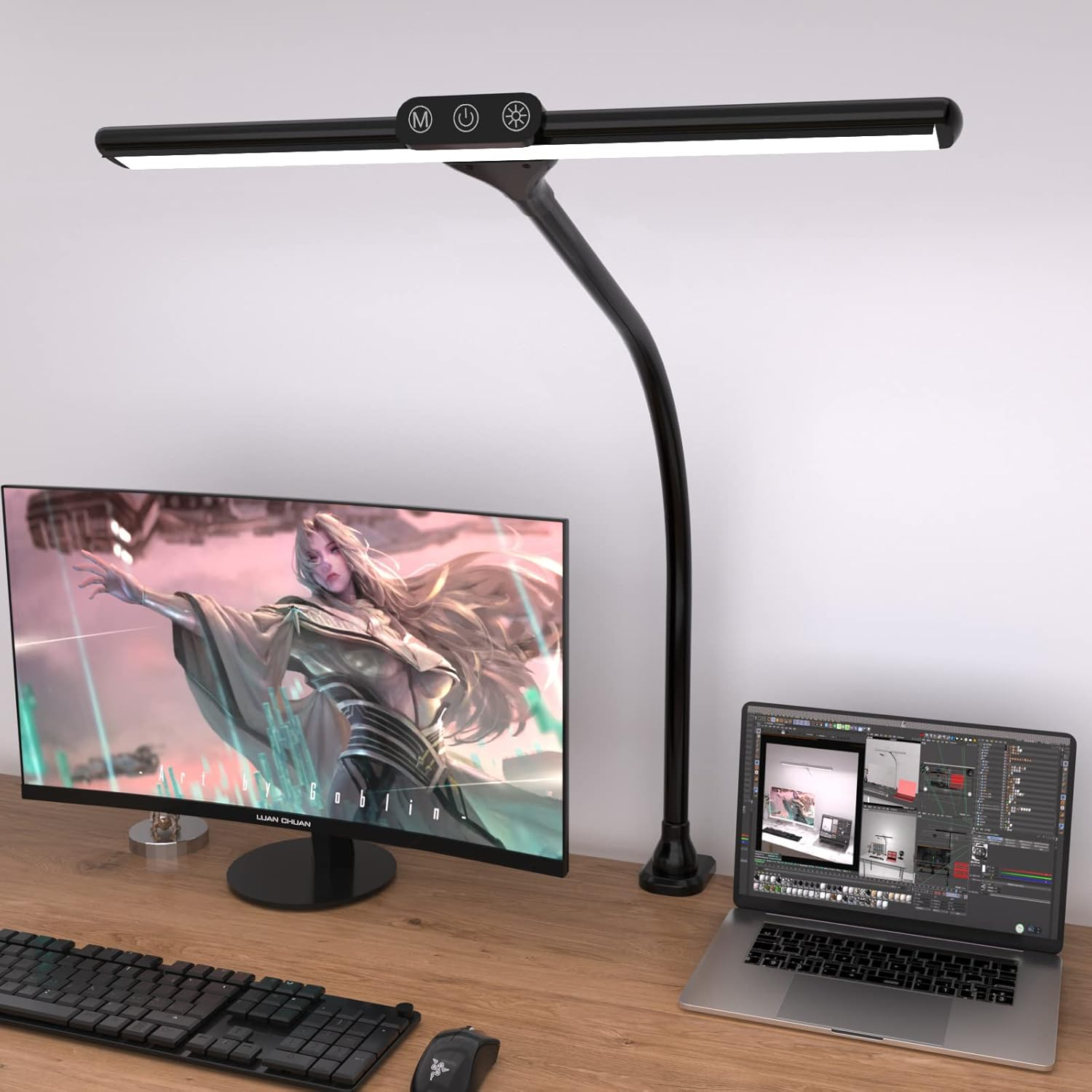Desk Lamps for Home Office, Architect Desk Lamp with Clamp, LED Desktop Lamp Dim
