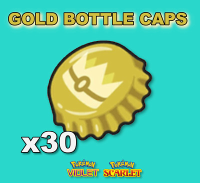 Menge 30x GOLD FLASCHENDECKEL Pokemon Scharlachrot/Violett Konvolut