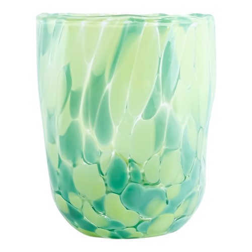 Murano Glass Shot Green Millefiori Venice Italy Handmade