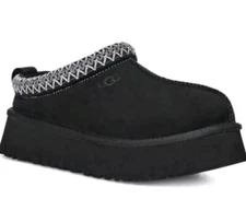 UGG TAZZ PLATFORM SUEDE SLIPPERS 1122553 WOMEN'S BLACK SIZE 9.