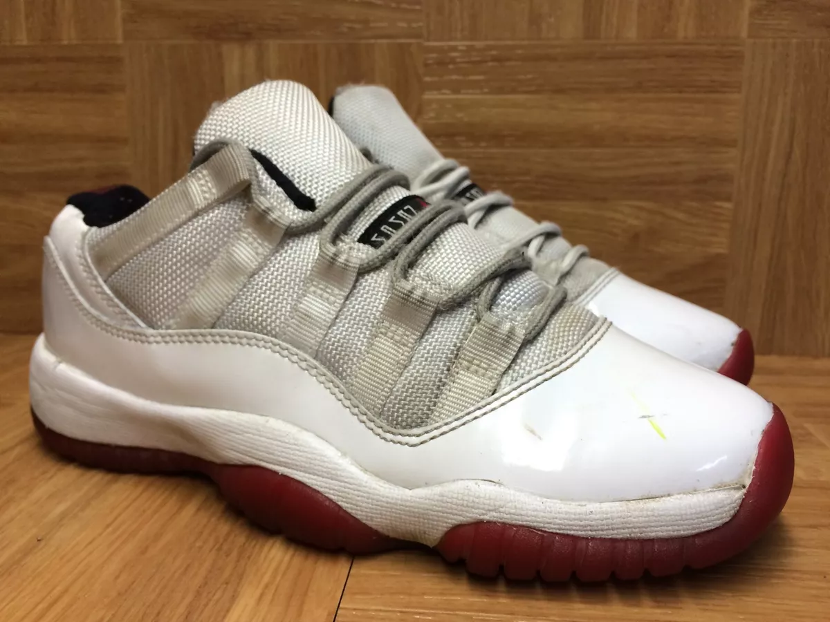 RARE Nike Air Jordan XI 11 Retro Low GS White Varsity Red Black 528896 101 3.5