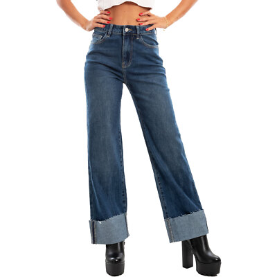 Women's Denim Jeans Lapel High Waist Pants Boyfriend Baggy TOOCOOL RM2330