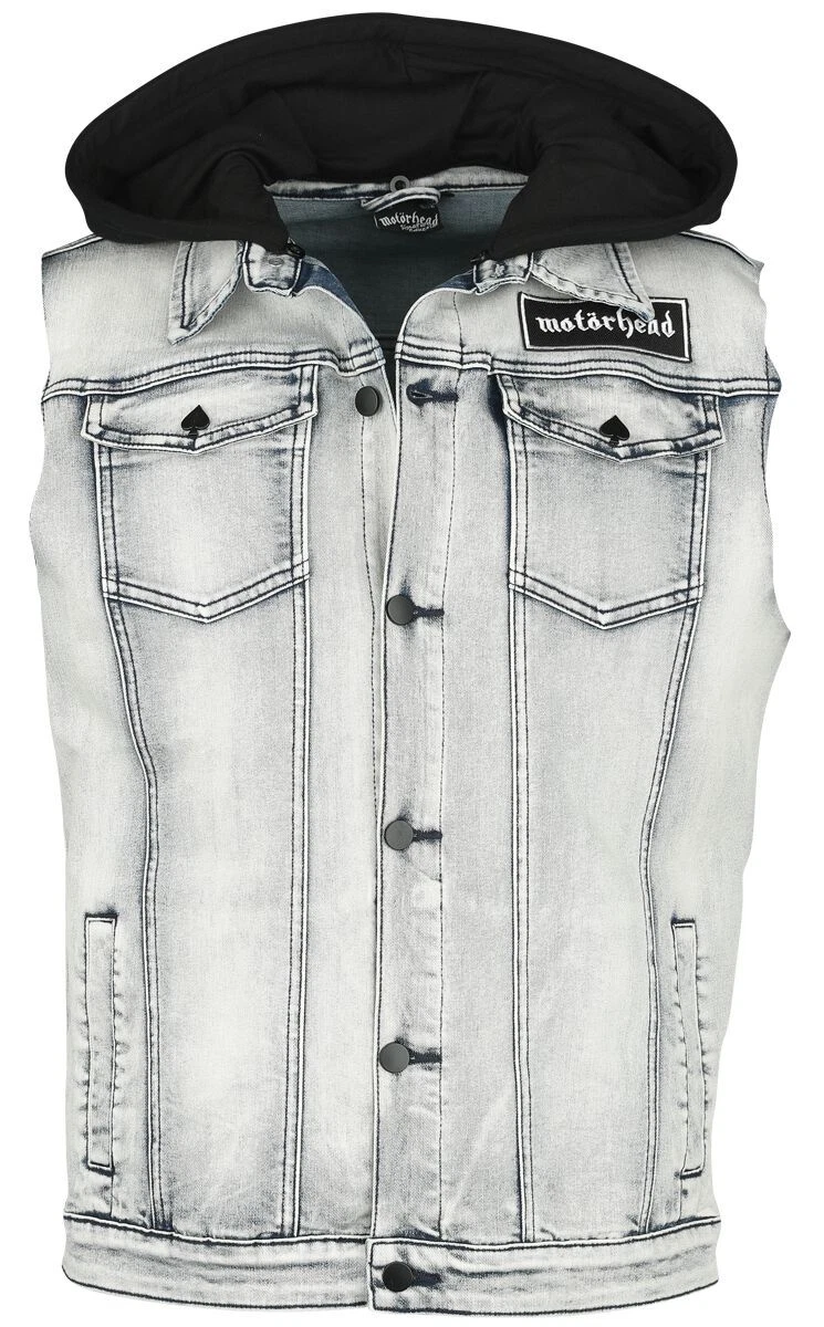 Motörhead Vest Cotton Jacket Hard Rock Band Denim Light Blue Jean Motorhead