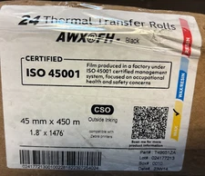 (24) Thermal Transfer Ribbon Black 45mm x 450M 1.77" x 1476' Roll (T49651ZA)