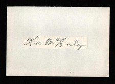 Rare Ken Mcauley New York Rangers 1943-1945 War Time Goalie Autograph dec. 1992 