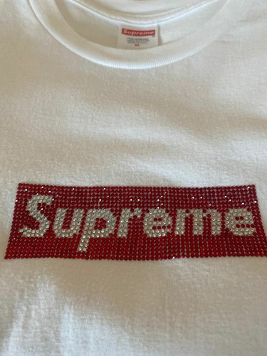 Supreme Swarovski Box Logo Tee White 