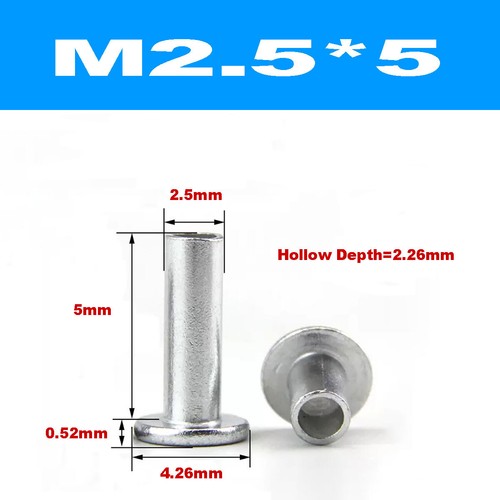 Aluminum Large Round / Flat Head Semi Hollow Rivet,Hollow Rivet, M2M2.5M3M4M5M6 - Picture 79 of 123