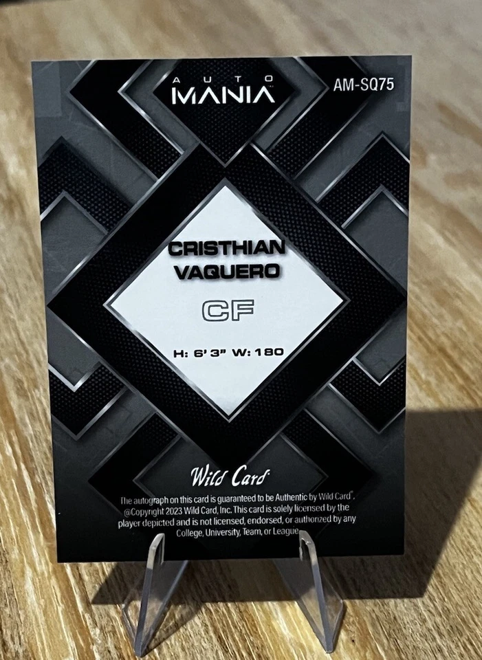 Christhian Vaquero /25 SQUARE PURPLE RAINBOW BOARD SP Auto Mania 2023 Autograph - Image 3 of 4
