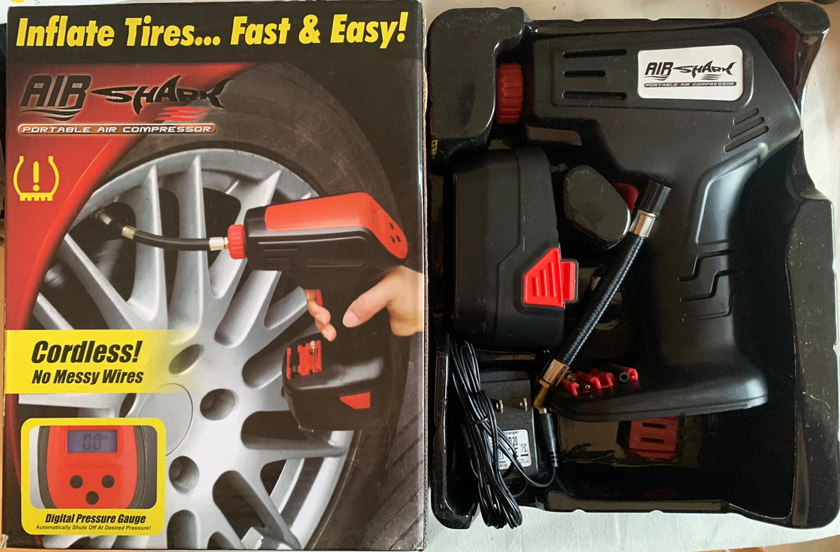 Air Shark Compressor Battery Inflator Portable Hand Held Pump with