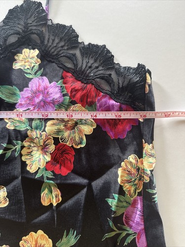 Victoria's Secret goldenes Etikett seidig Blumenmuster Kamilsohle Größe Large Cami - Bild 8 von 9
