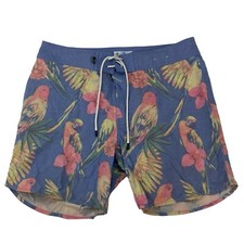Chubbies Men’s Blue Multicolor Tropical Parrot Boardshorts Size 32 Stretch