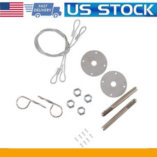 Stainless Steel Mount Hood Pin Pins Plate Bonnet Lock Kit Universal Racing Style