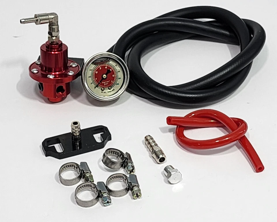 KIT REGULADOR DE PRESIÓN DE COMBUSTIBLE AJUSTABLE ROJO RELACIÓN 1 A 1 Y MEDIDOR PARA HONDA ACURA Foto 3 de 4