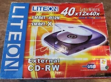 LITEON External Slim CD writer - 40x12x40x - Used - original Box