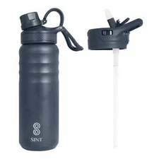 SINT 24 Oz Leak-Proof Stainless Steel Sports Bottle – Double Lid, Insulated
