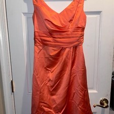 Womans Davids Bridal F14823 Coral 4 Homecoming brides maid formal dress gown