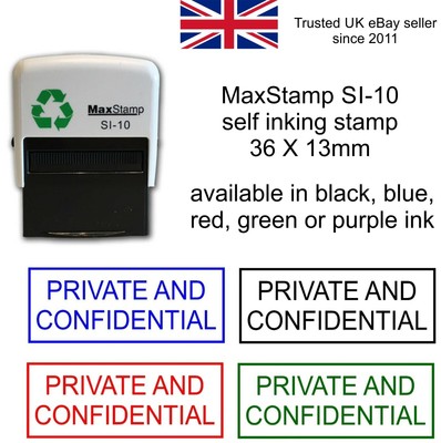 Suneducationgroup Com Private And Confidential Rubber Stamp Si 10 Self Inking Stamp Choice Of Colours Office Supplies Stationery Office Equipment Supplies