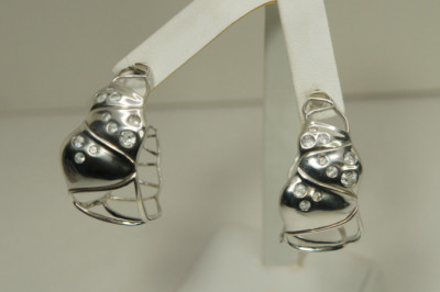 John Hardy Bambus weißer Topas große Creolen Lava 925 Silber Ohrstecker Ret $ 1295