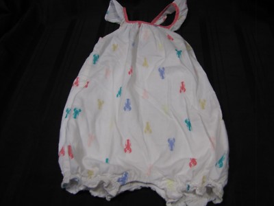 BABY GAP Lobster Bow Back Romper Outfit Size 12-18 Girl Spring Summer Clothes