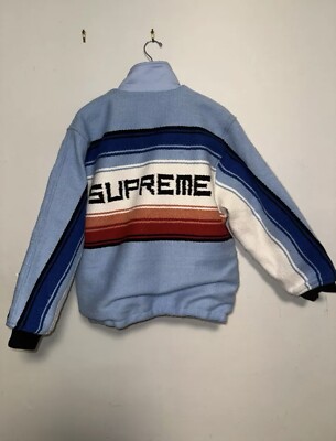 SUPREME TLAXCALA BLANKET JACKET BLUE Large FW20 RARE Used Flaws | eBay
