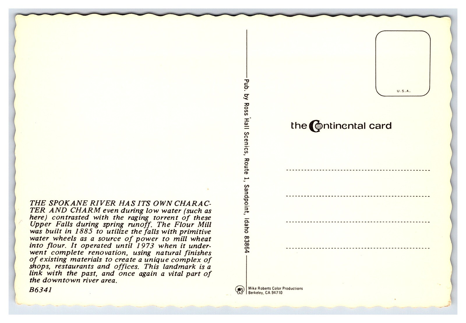 The Spokane River And Old Flour Mill Idaho Continental View Postcard eBay