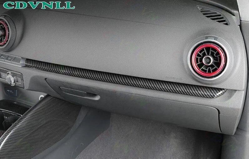 Faixa de painel console médio fibra de carbono ABS para Audi A3 S3 RS3 2014-21 - Imagem 3 de 4