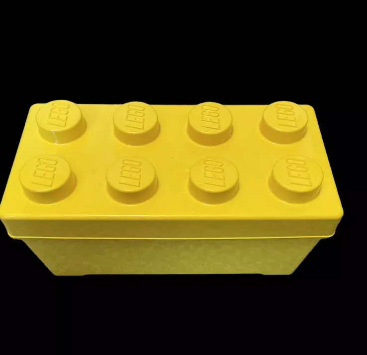 LEGO Storage Brick Case 8 Stud Large Yellow Container Plastic Bin Box - W/  Legos