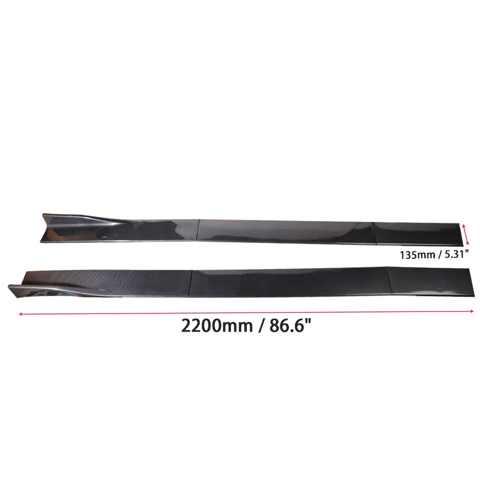 For Volvo S60 S80 S90 86" Side Skirt Extension Rocker Splitter Carbon Fiber - Изображение 4 из 4