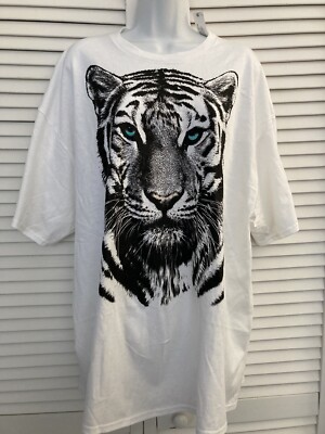 White Tiger T Shirt 100% Cotton size 2XL | eBay
