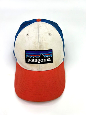 Patagonia Mesh SnapBack Trucker Hat P6 Logo Pink White Blue Cap | eBay